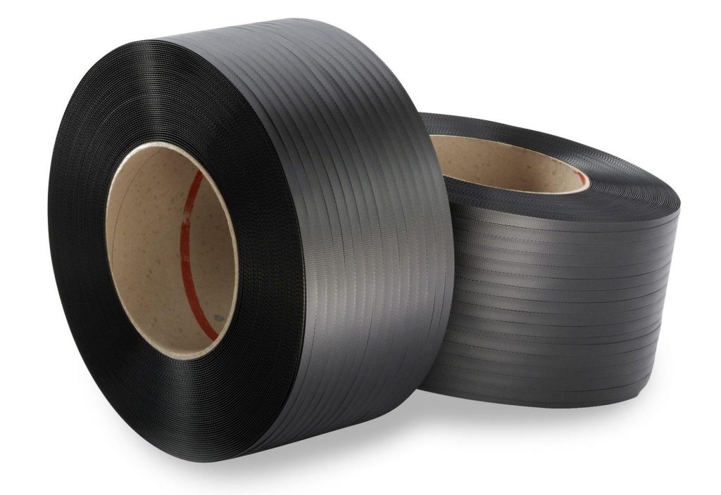 Description: PET strapping 12 mm x 0,8 mm, length 2.000 m, core 200 mm, embossed |  TOPREGAL